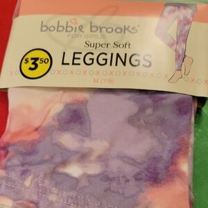 Bobbie Brooks Purple and Pink Patterned Leggings